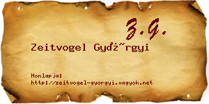 Zeitvogel Györgyi névjegykártya